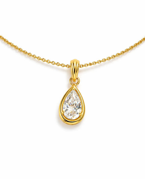 Giani Bernini Women's Gold Cubic Zirconia Pear Bezel Pendant Necklace  |  Giani Bernini in Lebanon