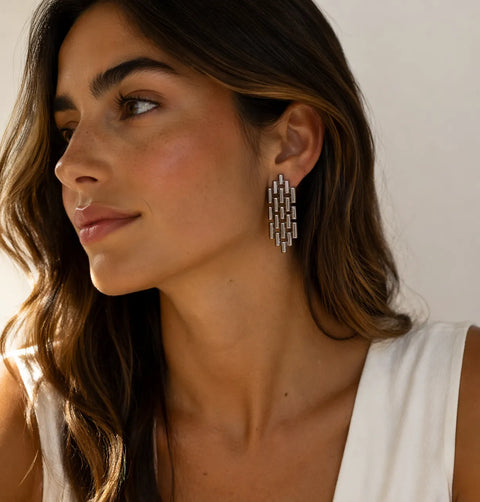 On 34th Women's Silver On 34th Chain Link Statement Drop Earrings |  On 34th in Lebanon