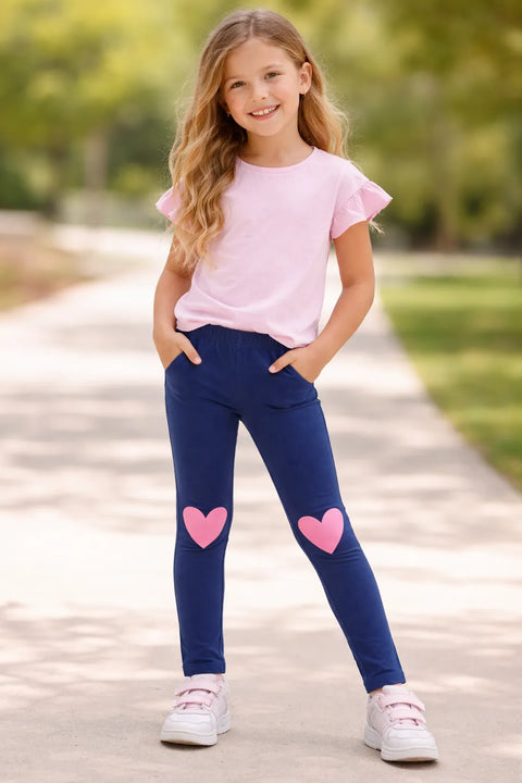 Sinsay Girl's Navy Leggings ANFK1056