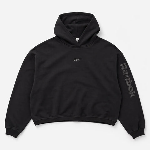 Reebok Women Black Logo Cropped Hoodie | Reebok in Lebanon
