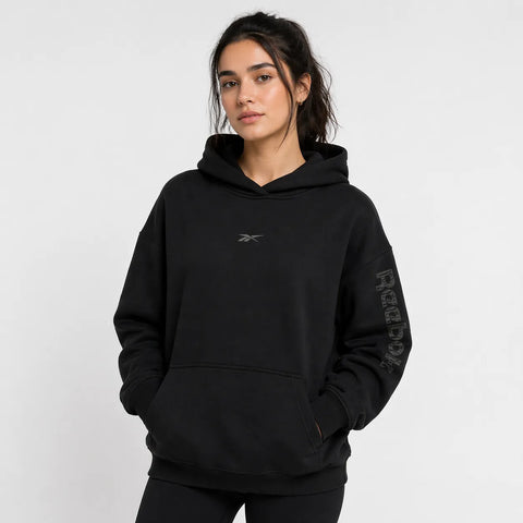 Reebok Women Black Logo Cropped Hoodie | Reebok in Lebanon