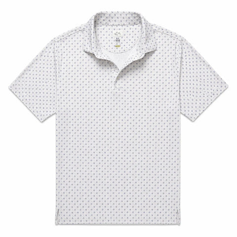 Greg Norman Men's White Printed Polo Neck T-Shirt | Greg Norman In Lebanon
