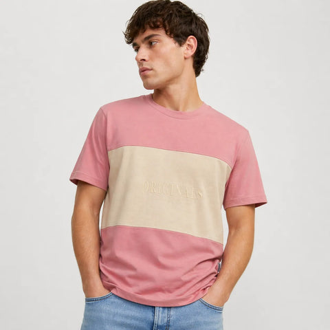 Jack & Jones Men's Pink/Beige Legacy T-Shirt | Jack & Jones In Lebanon