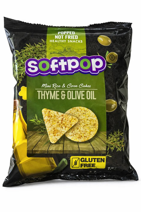 Softpop Mini Rice & Corn Cake Thyme & Olive Oil Gluten Free 45g | Softpop In Lebanon