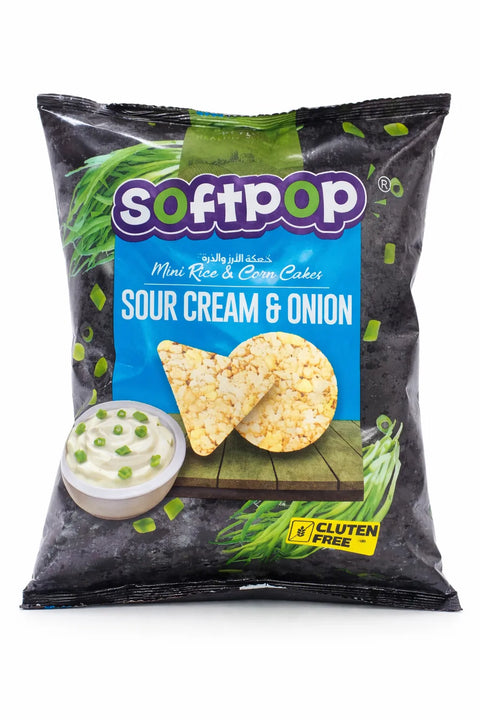 Softpop Mini Rice & Corn Cake Sour Cream & Onion Gluten Free 45g | Softpop In Lebanon