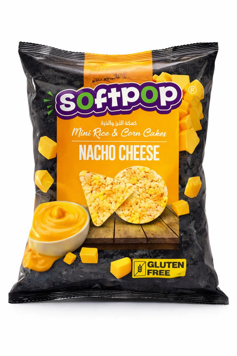Softpop Mini Rice & Corn Cake Nacho Cheese Gluten Free 45g | Softpop In Lebanon