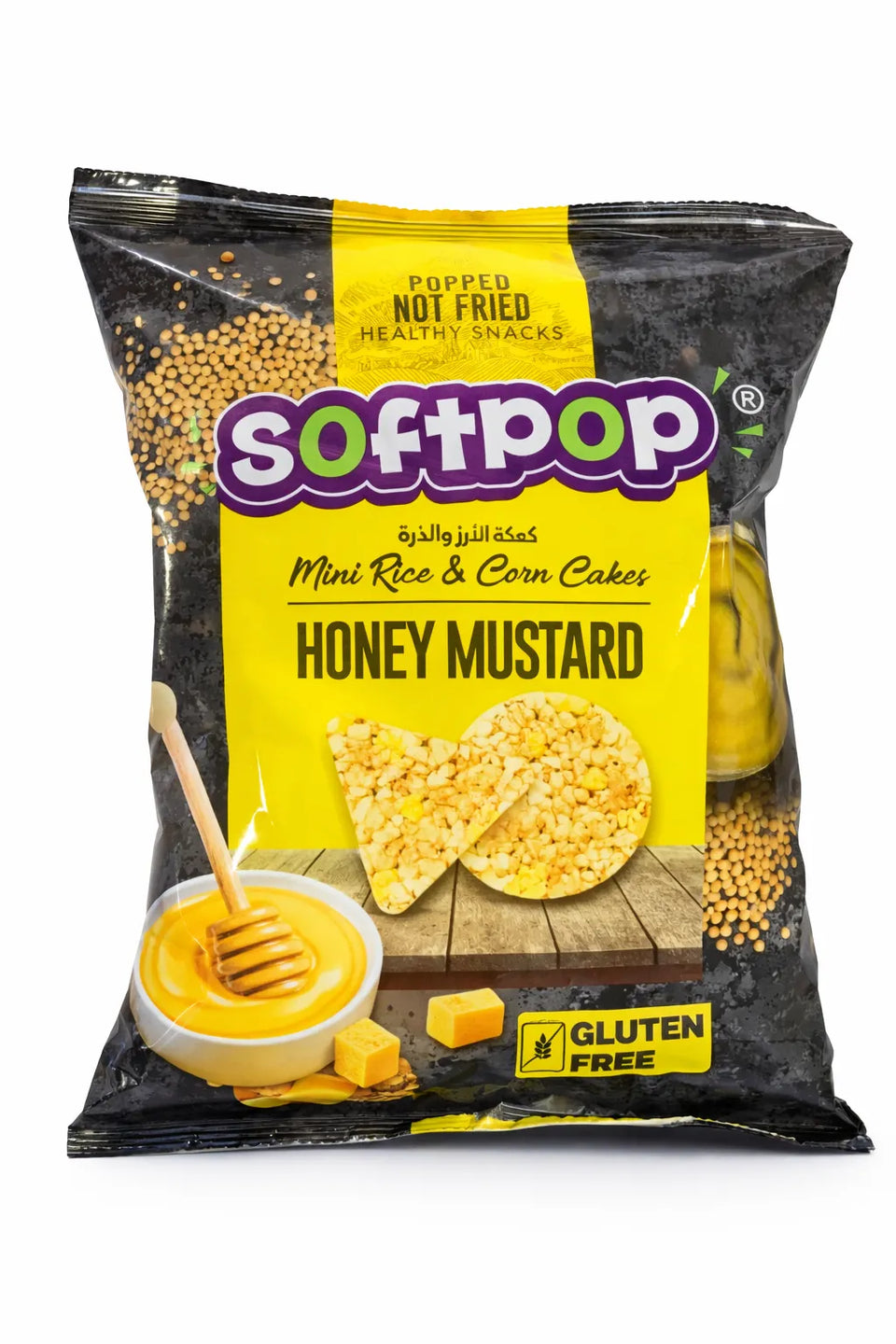Softpop Mini Rice & Corn Cake Honey Mustard Gluten Free 45g | Softpop In Lebanon