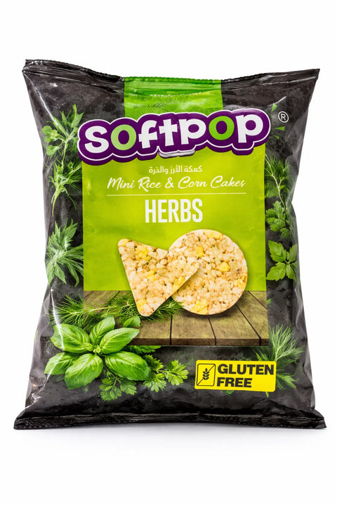 Softpop Mini Rice & Corn Cake Herbs Gluten Free 45g | Softpop In Lebanon