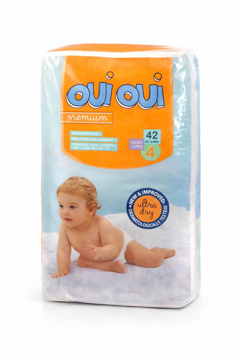 Oui Oui Premium Diaper Large Size:4 (9-18KG) *42 Diapers | Qui Qui In Lebanon