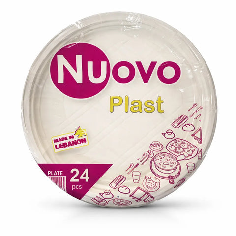 Nuovo Plast Plastic Plate 9" 24Pcs | Nuovo Plast  In Lebanon