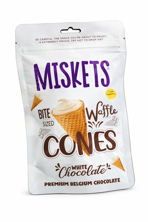 Miskets Bite Sized White Chocolate Waffle Cones 70g | Miskets In Lebanon