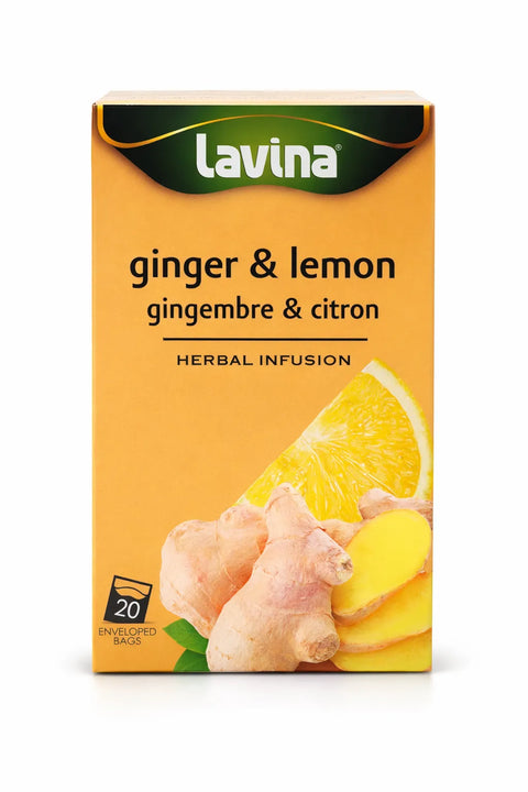 Lavina Ginger & Lemon Herbal Infusion 20 Bags |Lavina In Lebanon