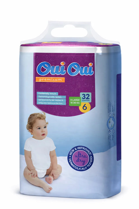 Oui Oui Diapers  Xx-Large Size:6 (16-30KG) *32 Diapers | Qui Qui In Lebanon