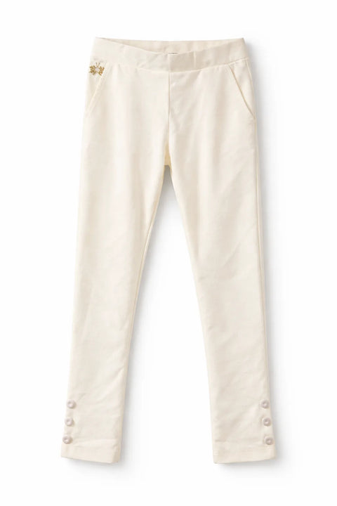 La Martina Women's Off White Cotton Leggings | La Martina In Lebanon
