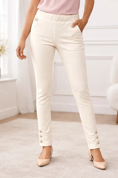 La Martina Women's Off White Cotton Leggings | La Martina In Lebanon