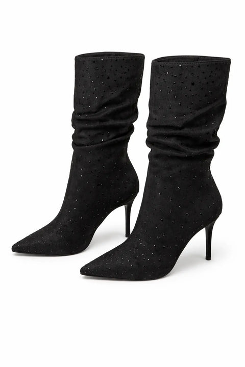 Thalia Sodi Women's Black Raquell Slouch Pointed-Toe Embellished Boots  | Thalia Sodi in Lebanon