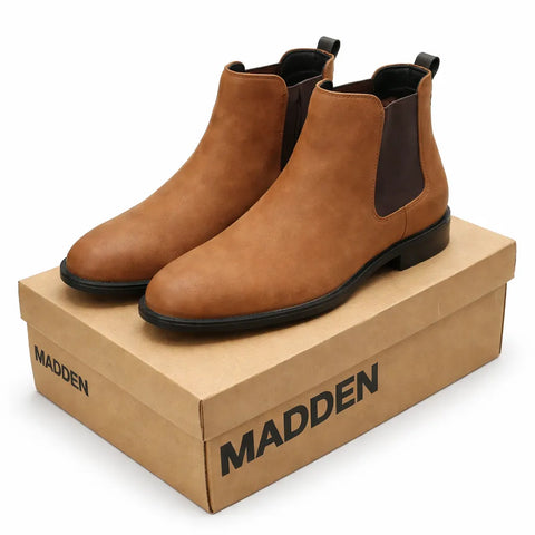 Madden Men's Tan Leather James Chelsea Boots | Madden in Lebanon