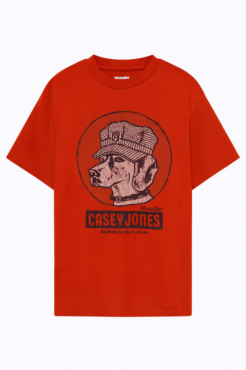 Wrangler Men's Red Casey Jones Printed Authentic T-Shirt  | Wrangler In Lebanon