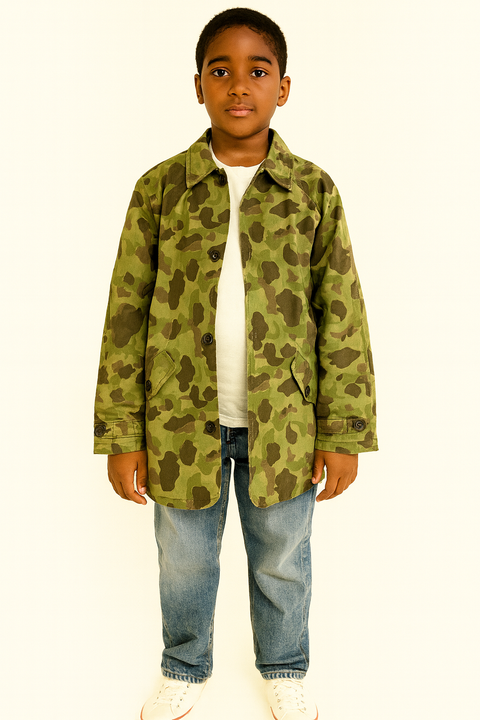 Mango Boy's Military Distressed Camo Button Up Jacket |Mango In Lebanon