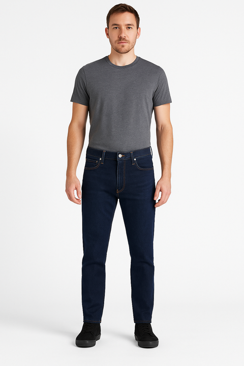 Wrangler Men's Navy Blue Standard Mid-Waist Jeans | Wrangler In Lebanon