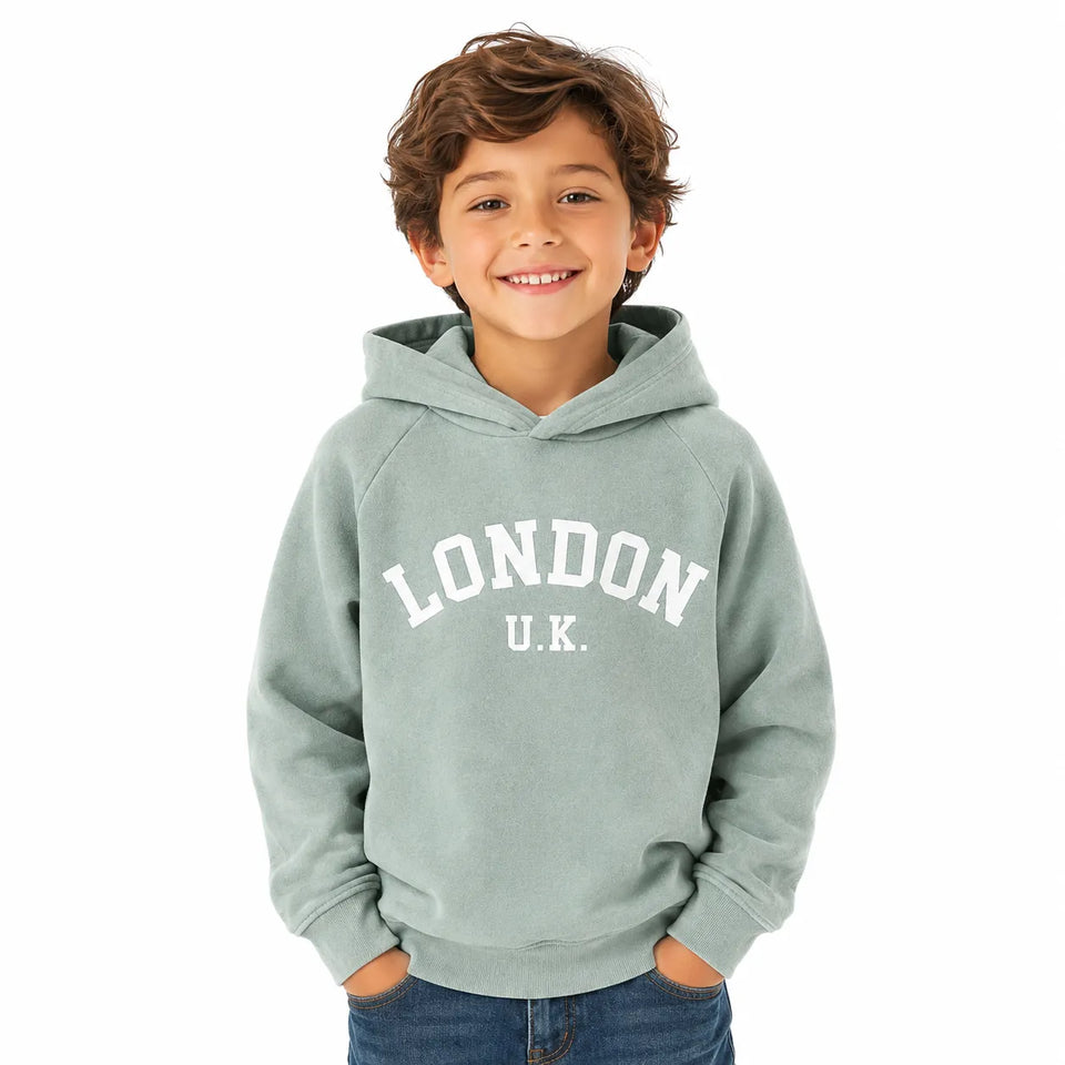 Zara Boy's Aqua Printed Hoodie | Zara In Lebanon