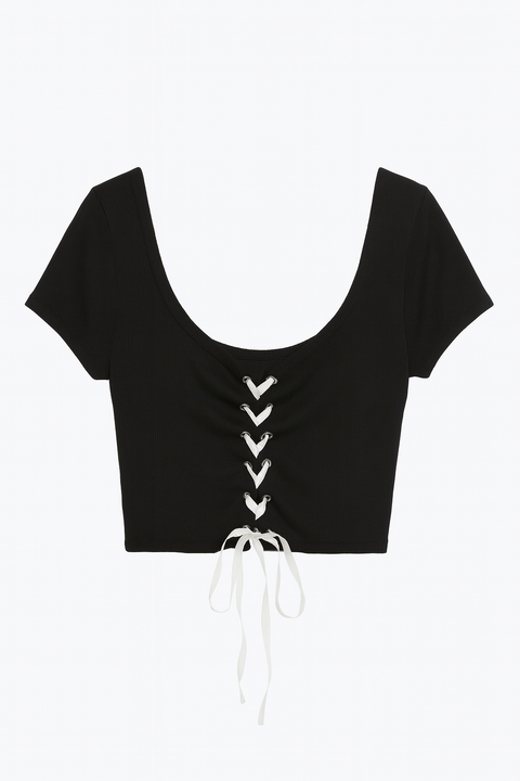 Forever 21 Women's Black Lace Short Sleeve Blouse |Forever 21 In Lebanon