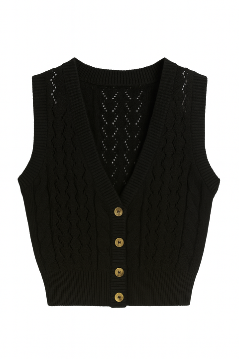 Forever 21 Women's Black Knitted Sleeveless Vest |Forever 21 In Lebanon