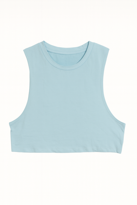 Forever 21 Women's light Blue Sleeveless Crop Top  |Forever 21 In Lebanon