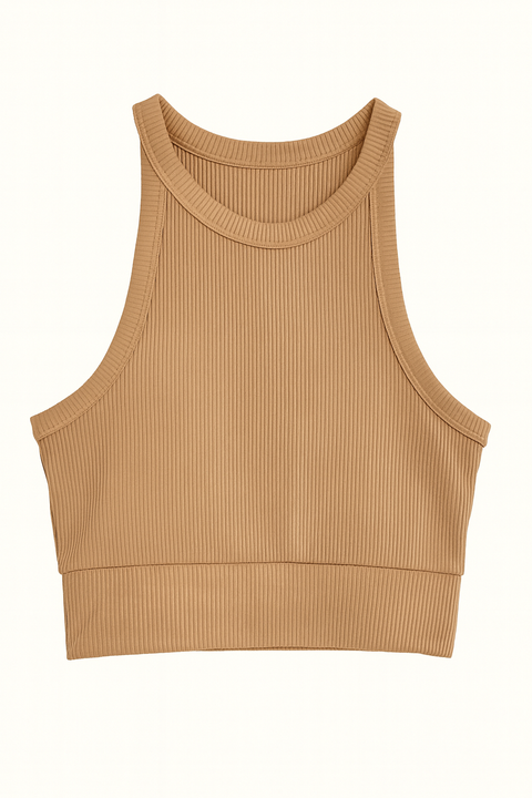 Forever 21 Women's Beige Sleeveless Crop Top | Forever 21 In Lebanon