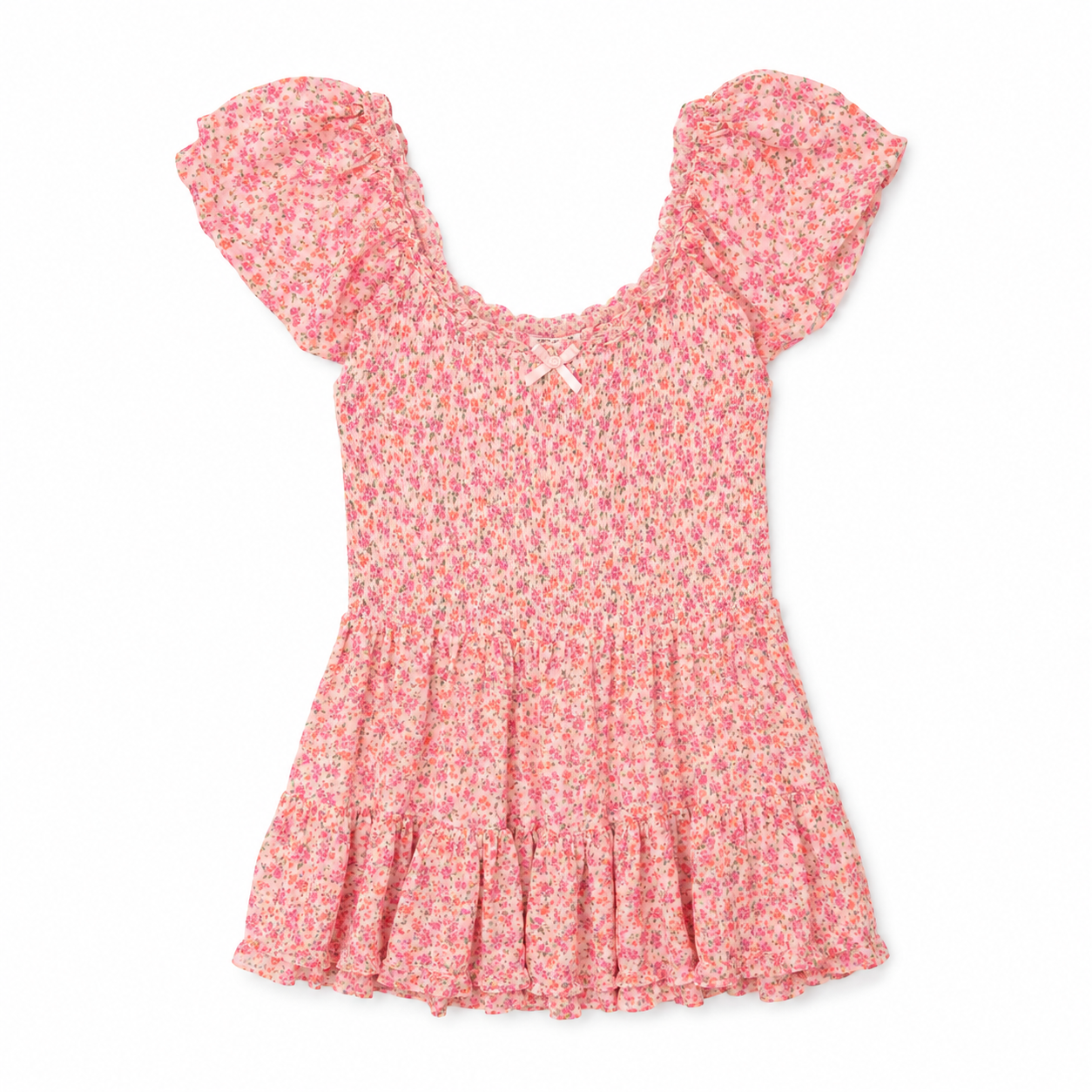 Self Esteem Women's Multicolor Flutter-Sleeve Smocked Tender Dress