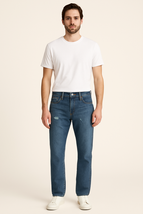 Wrangler Men's Bright Blue Larston Slim Tapered Jeans | Wrangler In Lebanon