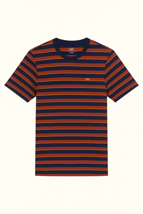 Lee Men's Blue & Brown Striped T-Shirt | Lee In Lebanon