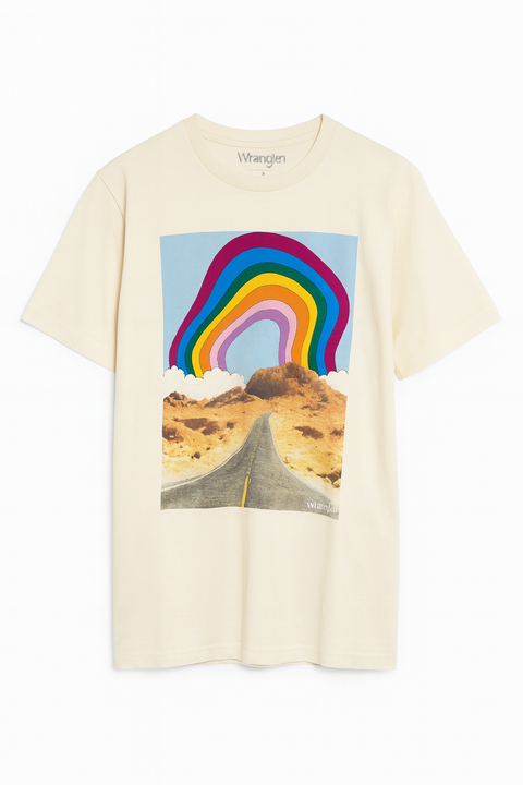 Wrangler Men's Off White Crew Neck Graphic T-Shirt |Wrangler In Lebanon