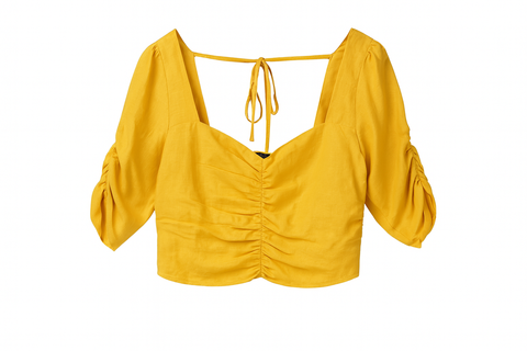 Forever 21 Women's Yellow Gold Crop Top | Forever 21 In Lebanon