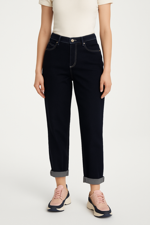 Lee Women's Navy High Rise Comfort Tapered Boyfriend Jeans | Lee In Lebanon