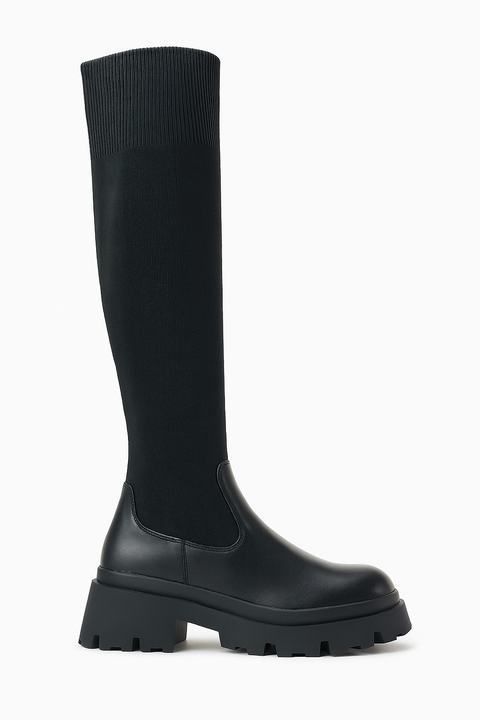 Tony Bianco Women's Black Bellair Flat Over The Knee Boots |Tony Bianco In Lebanon