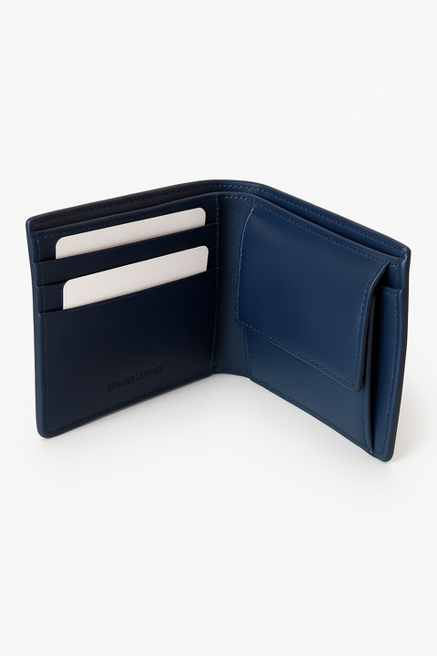 Trussardi Men's Navy Leather Argo Bi Fold Wallet |Trussardi In Lebanon