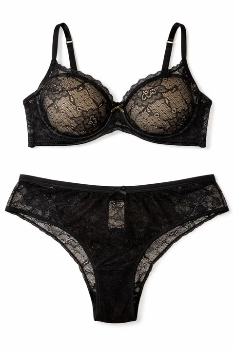 Demar Women's Black Cream Lingerie Set | Demar In Lebanon