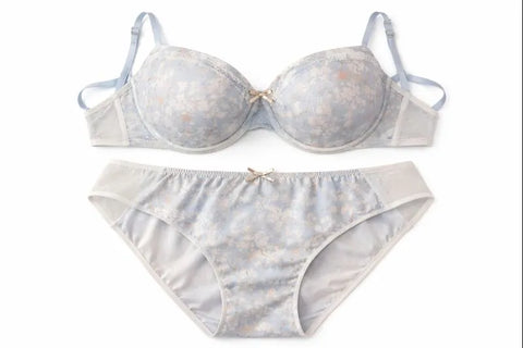 Demar Women's Light Blue Floral Lingerie Set | Demar In Lebanon
