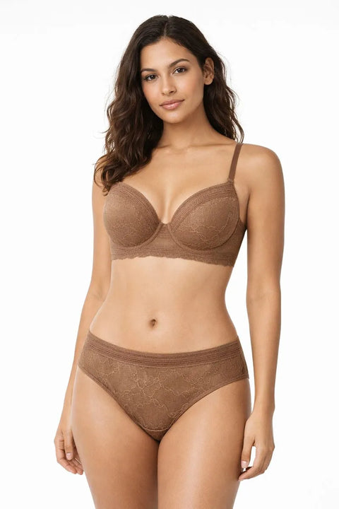 Demar Women's Blonde Allover 2 Piece Lingerie Set | Demar In Lebanon