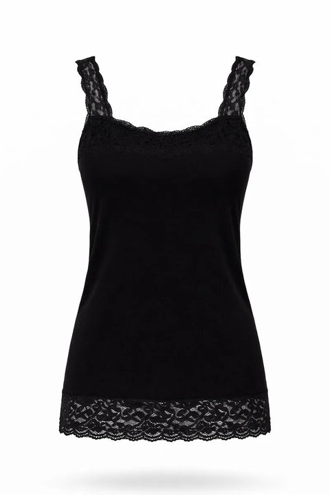 Demar Women's Black Lace Sleep Shirt | Demar In Lebanon