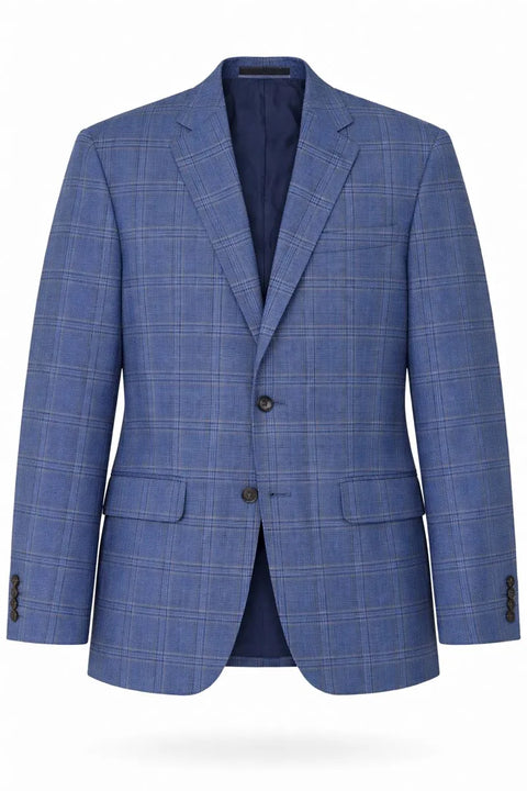 Michael Kors Men's Blue Classic Fit Check Blazer Suit |Michael Kors In Lebanon