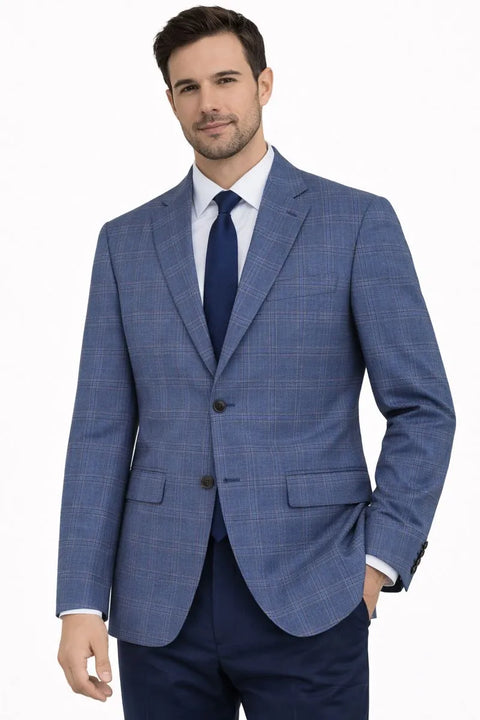 Michael Kors Men's Blue Classic Fit Check Blazer Suit |Michael Kors In Lebanon