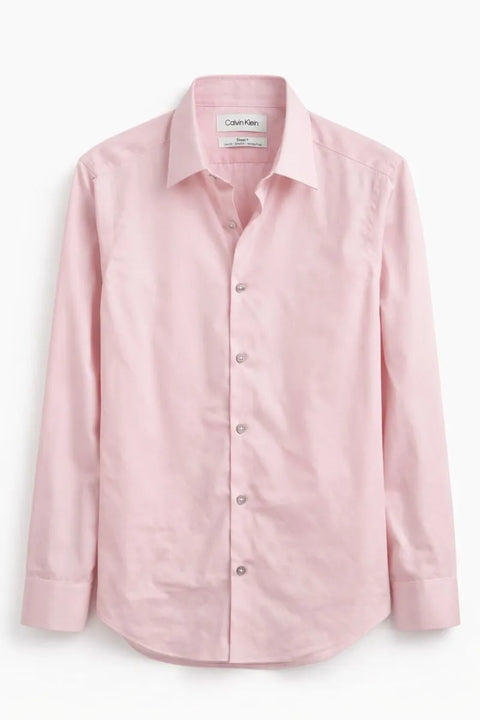 Calvin Klein Men's Pink Slim Fit Non Iron Solid French Cuff Dress Shirts | Calvin Klein In Lebanon