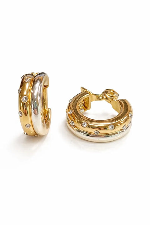 Macys Women's Two Tones Crystal Hoop Earrings | Macys In Lebanon