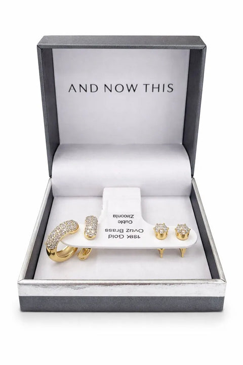 And Now This Women's Gold Crystal Hoop Earrings | And Now This In Lebanon