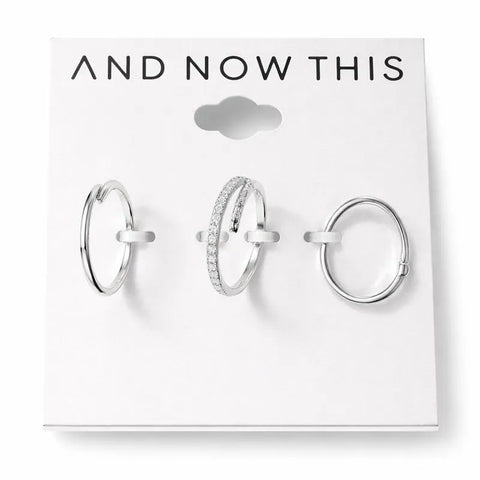 And This Now Women's Sterling Silver Set of 3 Narrow Rings | And This Now In Lebanon