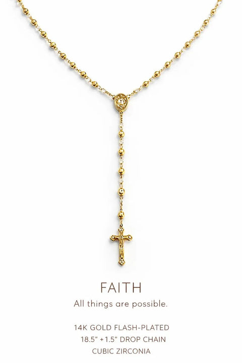 Unwritten Women's Gold 14K Chain Religious Cross Necklace  |  Unwritten In Lebanon