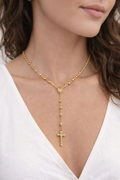 Unwritten Women's Gold 14K Chain Religious Cross Necklace  |  Unwritten In Lebanon