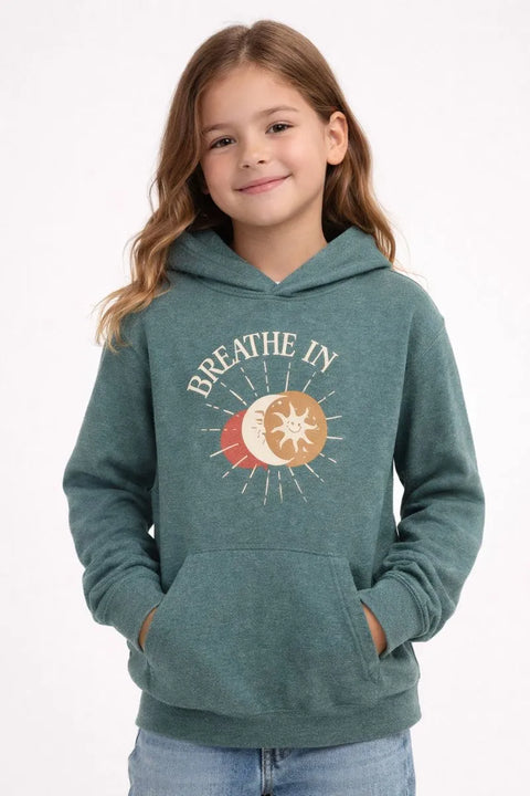 Sinsay Girl's Petrol Moon Print Long Sleeve Hoodie |Sinsay In Lebanon
